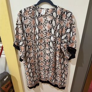 Women's Snake Print Kimono Cardigan